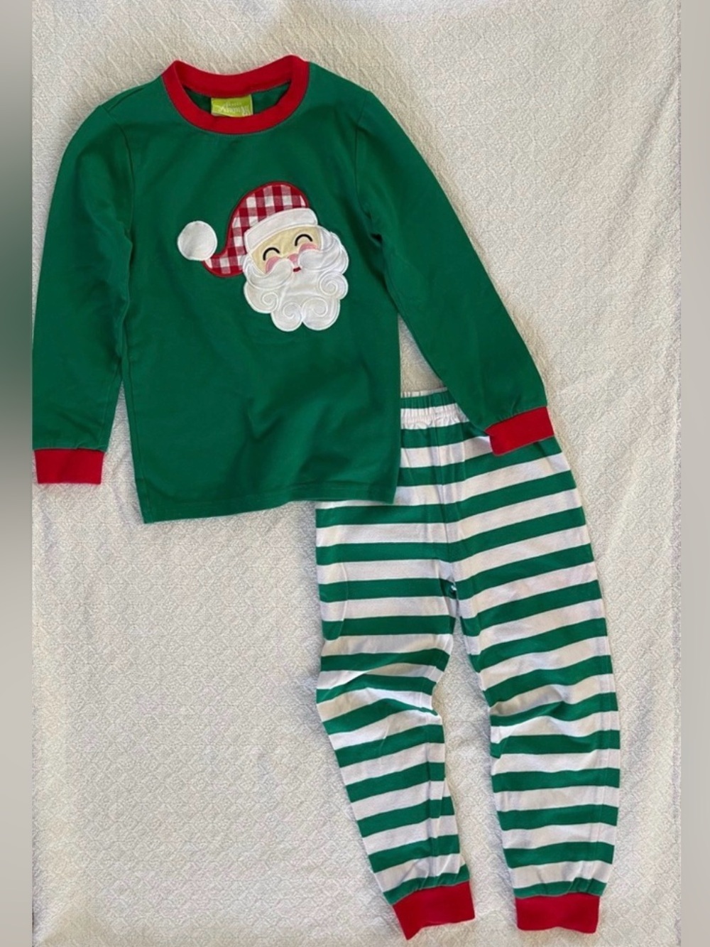 Classic Whimsy Happy Santa Cheerful Holiday Striped Lounge Set